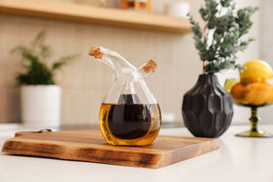 Angled Glass Oil & Vinegar Cruet Dispenser