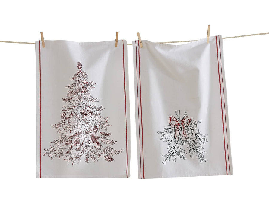 CHRISTMAS MISTLETOE/TREE TOWEL