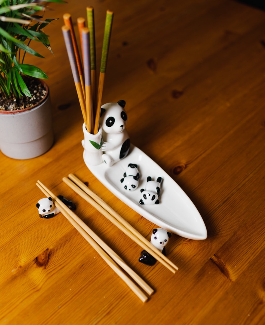 Panda Chopstick Holding Plate